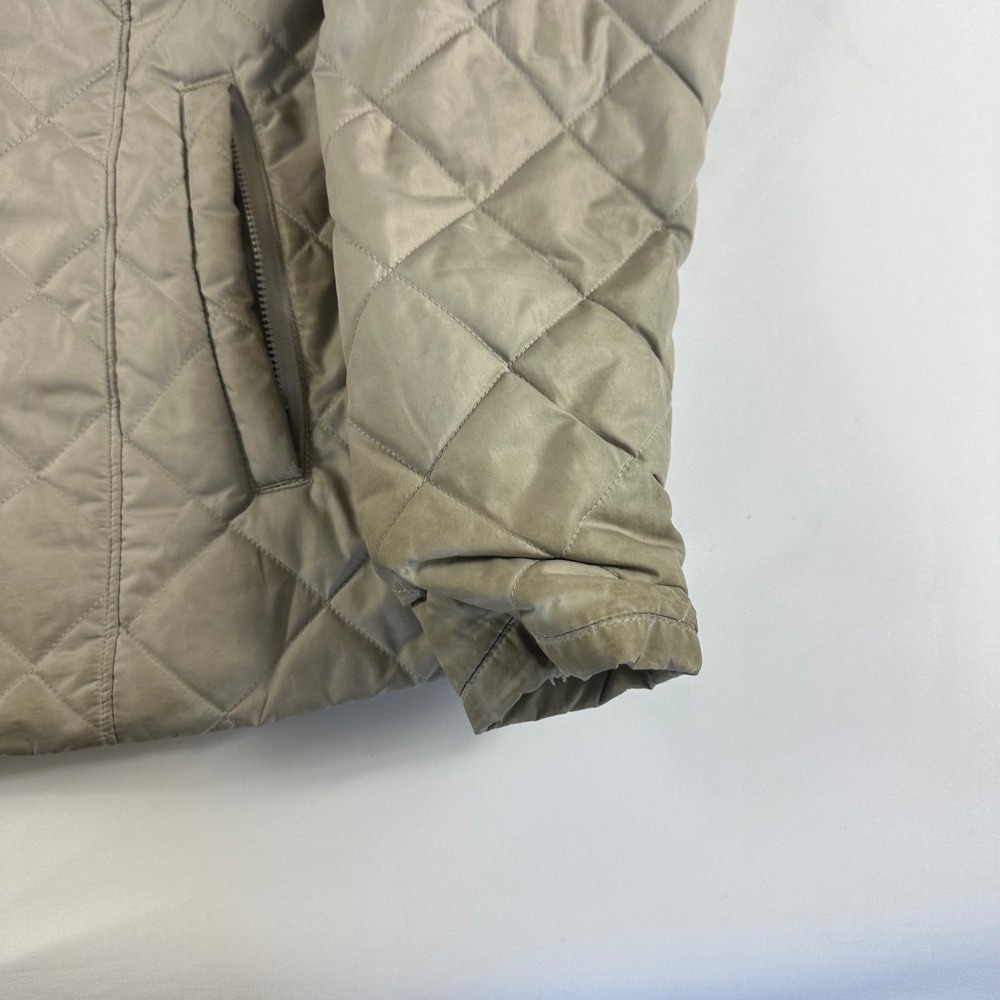 Columbia Quilted Fleece Lined Hooded Jacket Women's Large Tan - Picture 2 of 14
